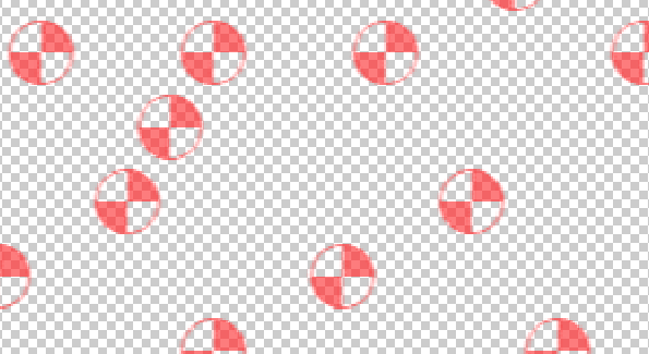 red patterns within red push pin marker areas